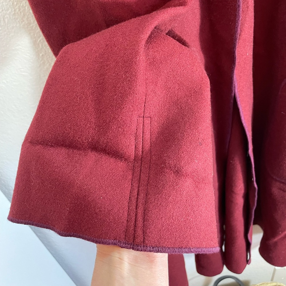 Beppa Red Single Button Double Face Wool Coat Siz… - image 2